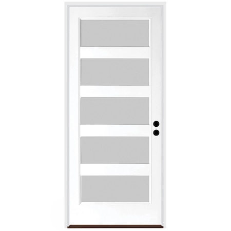 Codel Doors 36" x 80" Primed White Contemporary Flush-Glazed Exterior Fiberglass Door 3068LHISPSF20F5LS691610BB
